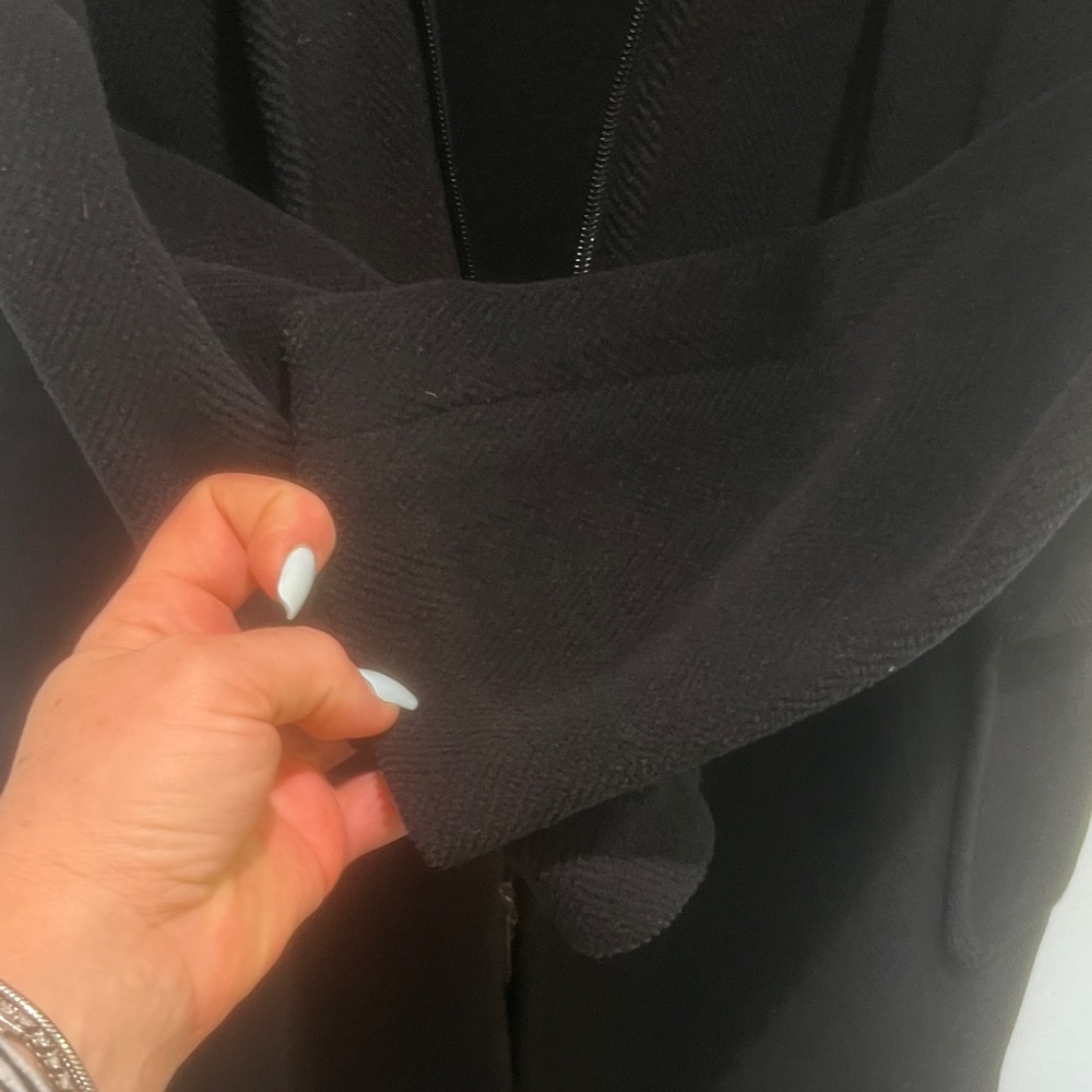 Burberry 100% Wool Duffle Black Hooded Toggle Coat Size 10 - EUC - Picture 7 of 10